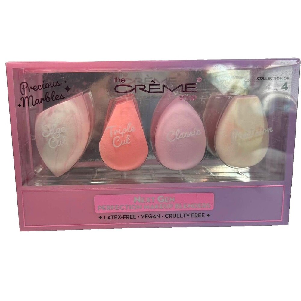 The Crème Shop Precious Marbles Makeup Blender Set – 4pc – Latex-Free – New